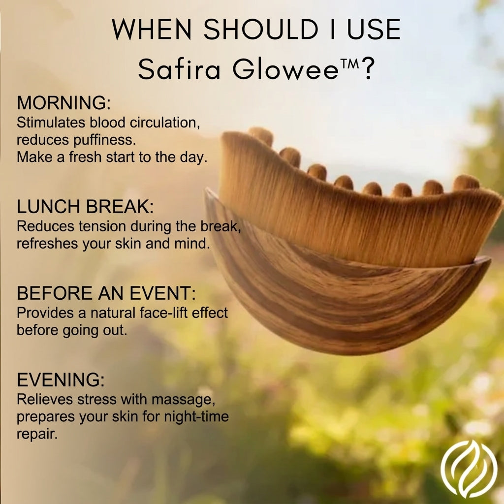 Safira Glowee™ Facial Massage Comb - Lymphatic Drainage & Glow Boosting Face Massager by Beauty Care Bag