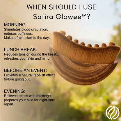 Safira Glowee™ Facial Massage Comb - Lymphatic Drainage & Glow Boosting Face Massager by Beauty Care Bag
