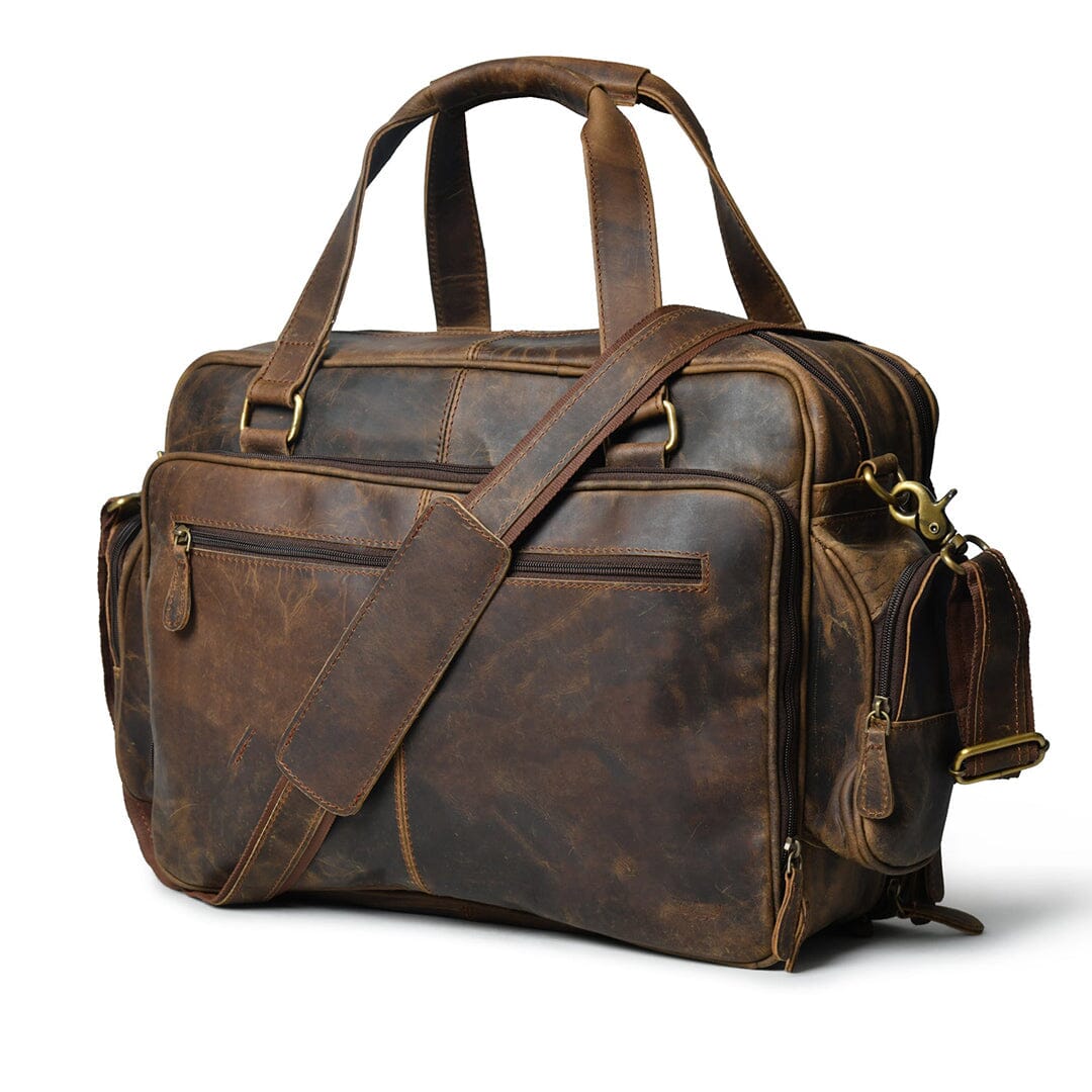 Floyd Handmade Buffalo Leather Office Briefcase by Classy Leather Bags