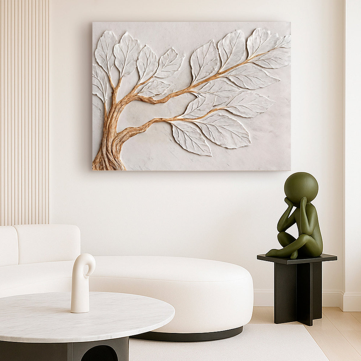 Calm In Ivory Clay Wall Art by Tailored Canvases