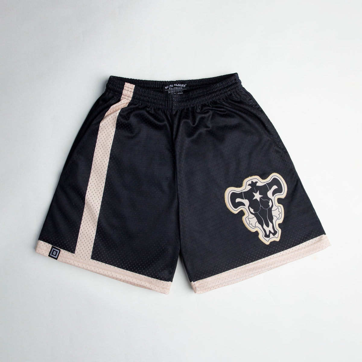 Black Bull anime mesh shorts with sublimated design