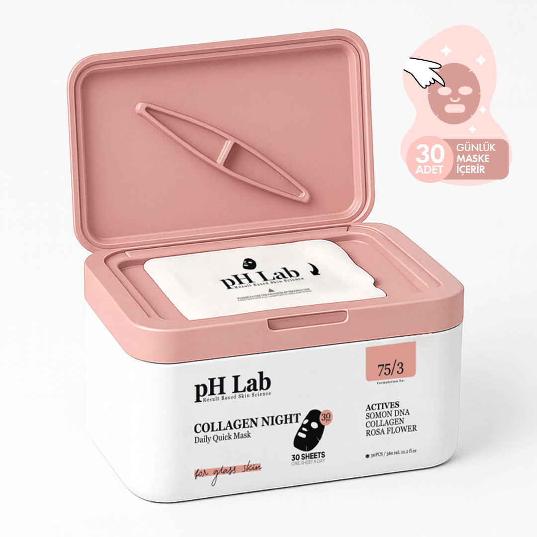 PHLab Collagen Daily Sheet Mask, 30-Count, Salmon DNA & Niacinamide by Beauty Care Bag