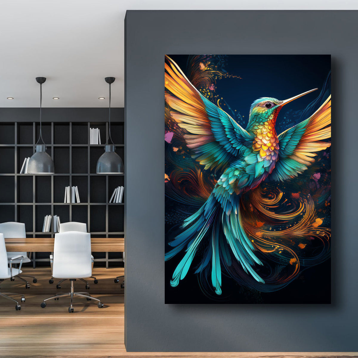 Humming Bird Abstract Wall Art II by Tailored Canvases
