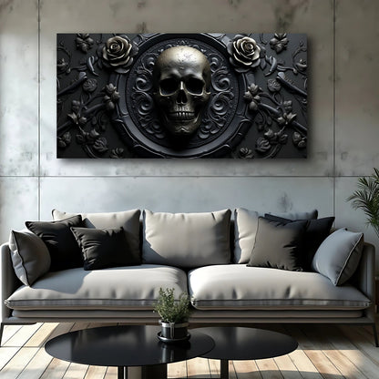 3D Rose and Skull Wall Art VI canvas by Tailored Canvases