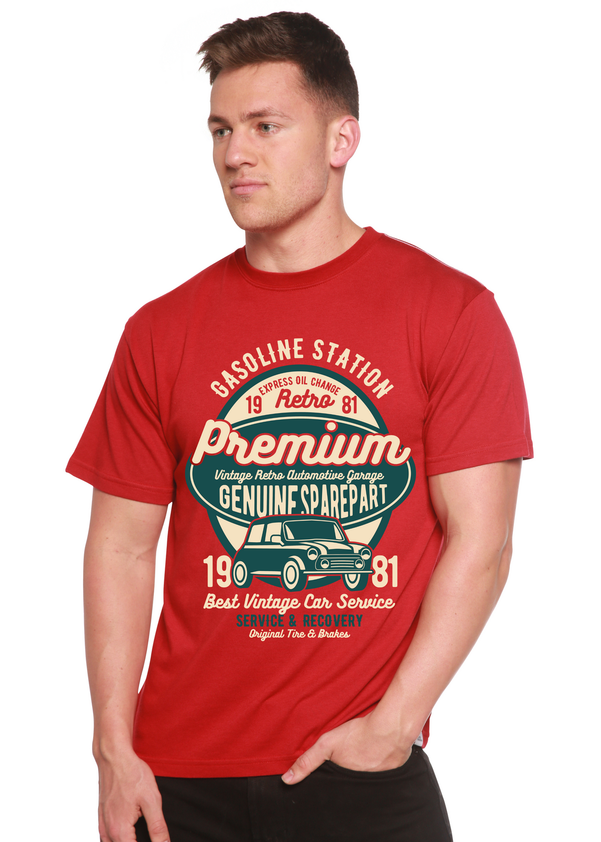 Premium Garage men's bamboo graphic T-shirt – view 2