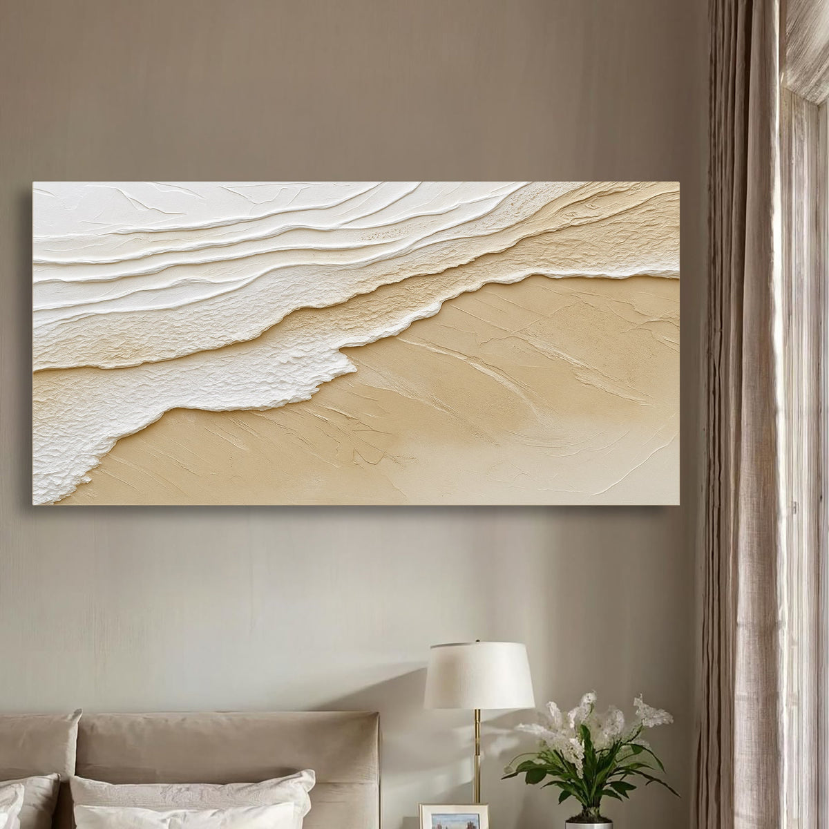 Neutral Ocean Waves Wall Art by Tailored Canvases