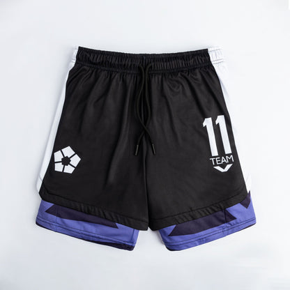 Team V 2-in-1 lined shorts with compression liner