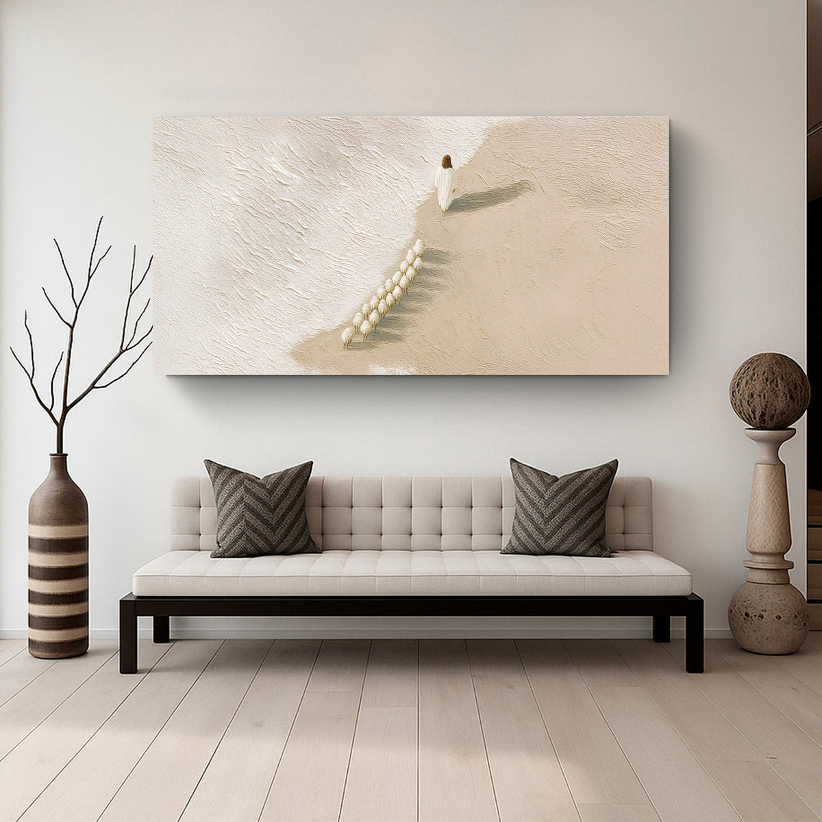 Jesus The Flock of Sheep Faith Wall Art by Tailored Canvases