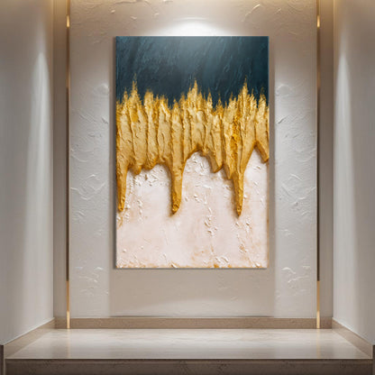 Abstract Blue And Gold Wall Art by Tailored Canvases