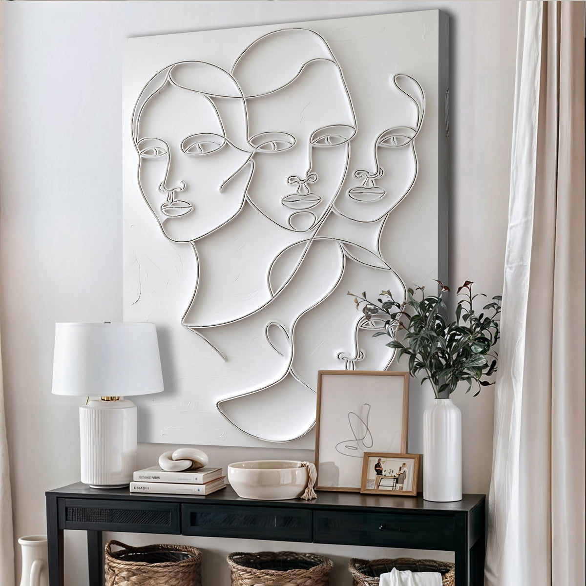 3D Minimalist Faces Wall Art canvas by Tailored Canvases