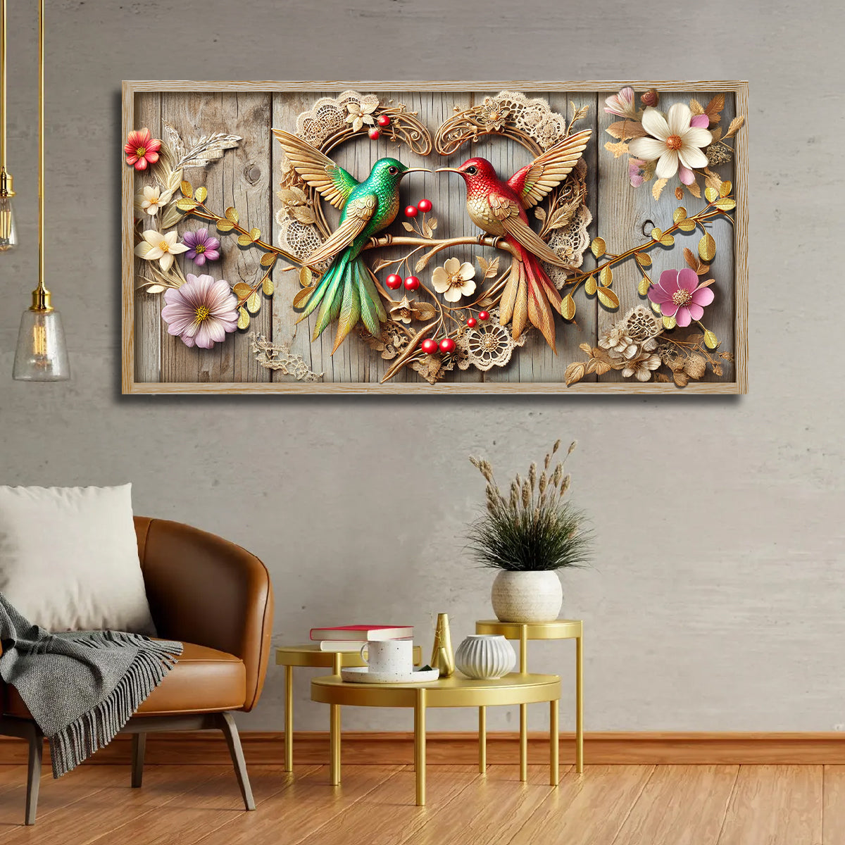 3D Hummingbirds Wall Art VII canvas by Tailored Canvases, view 3