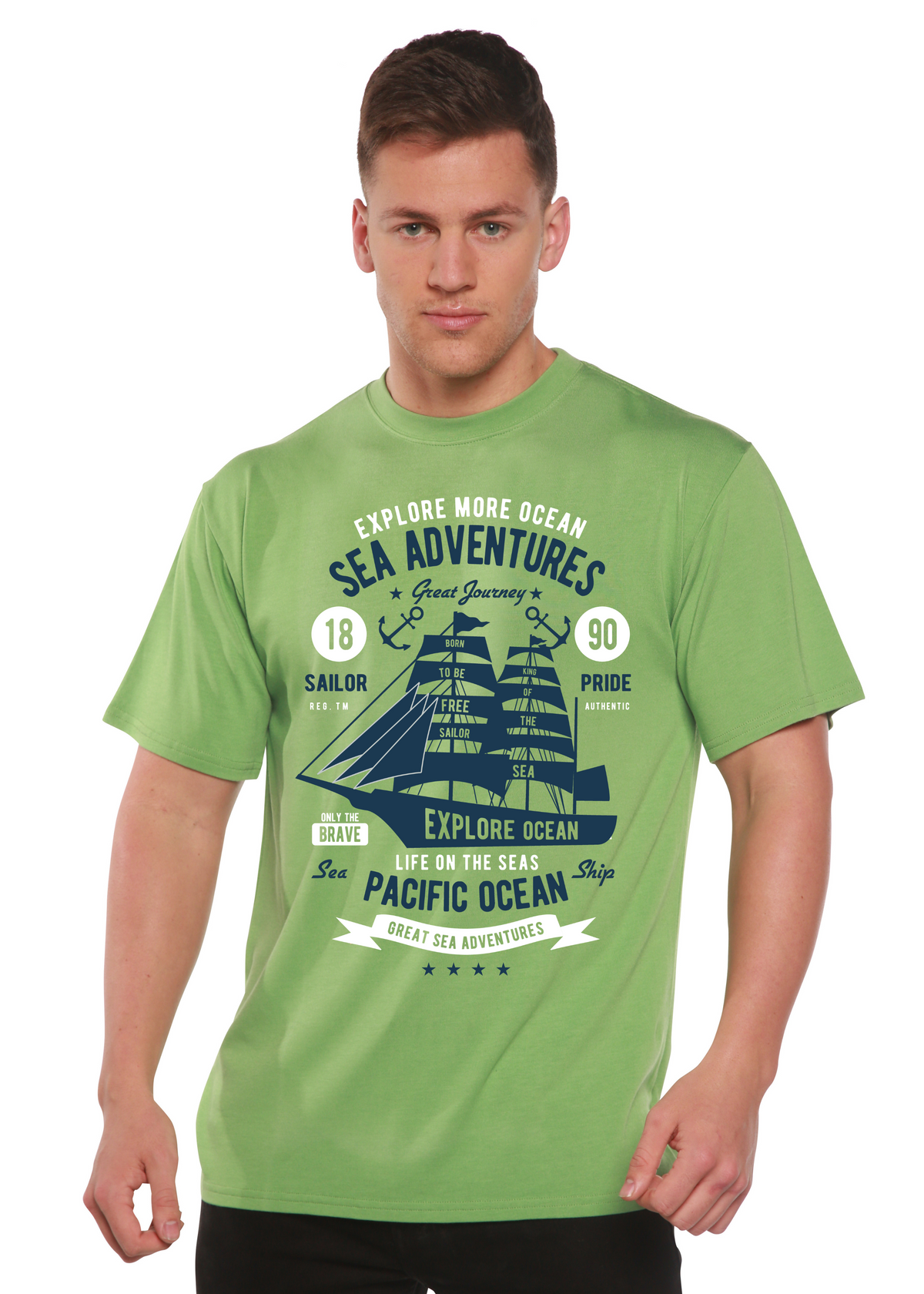 Sea Adventures men's short sleeve graphic T-shirt in bamboo viscose and organic cotton