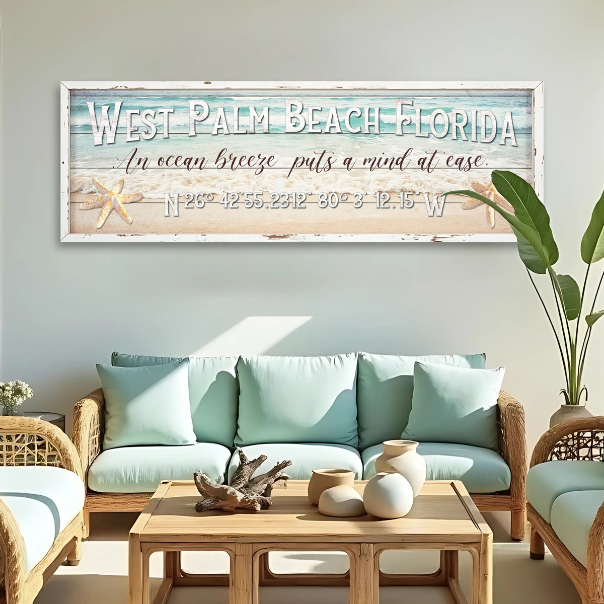 Personalized Beach House Coastal Sign by Tailored Canvases