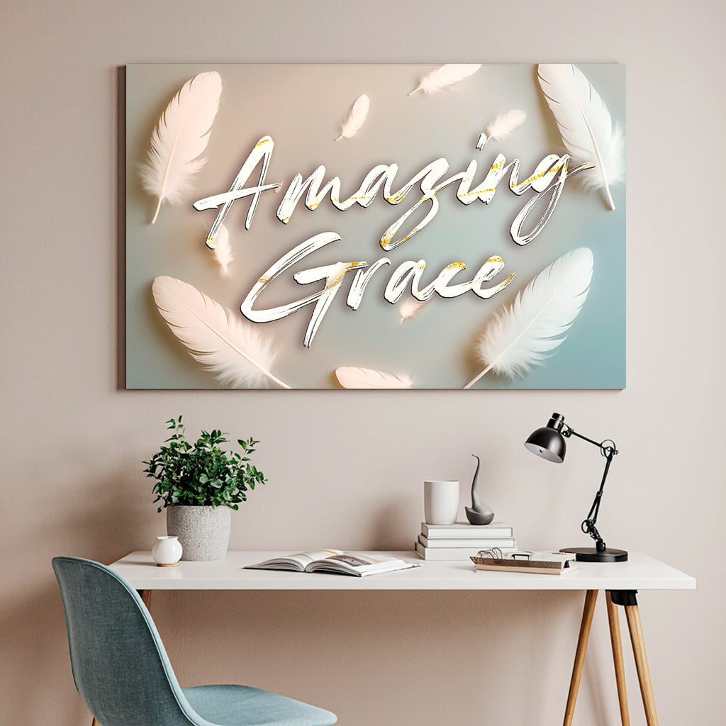 Amazing Grace Faith Wall Sign by Tailored Canvases