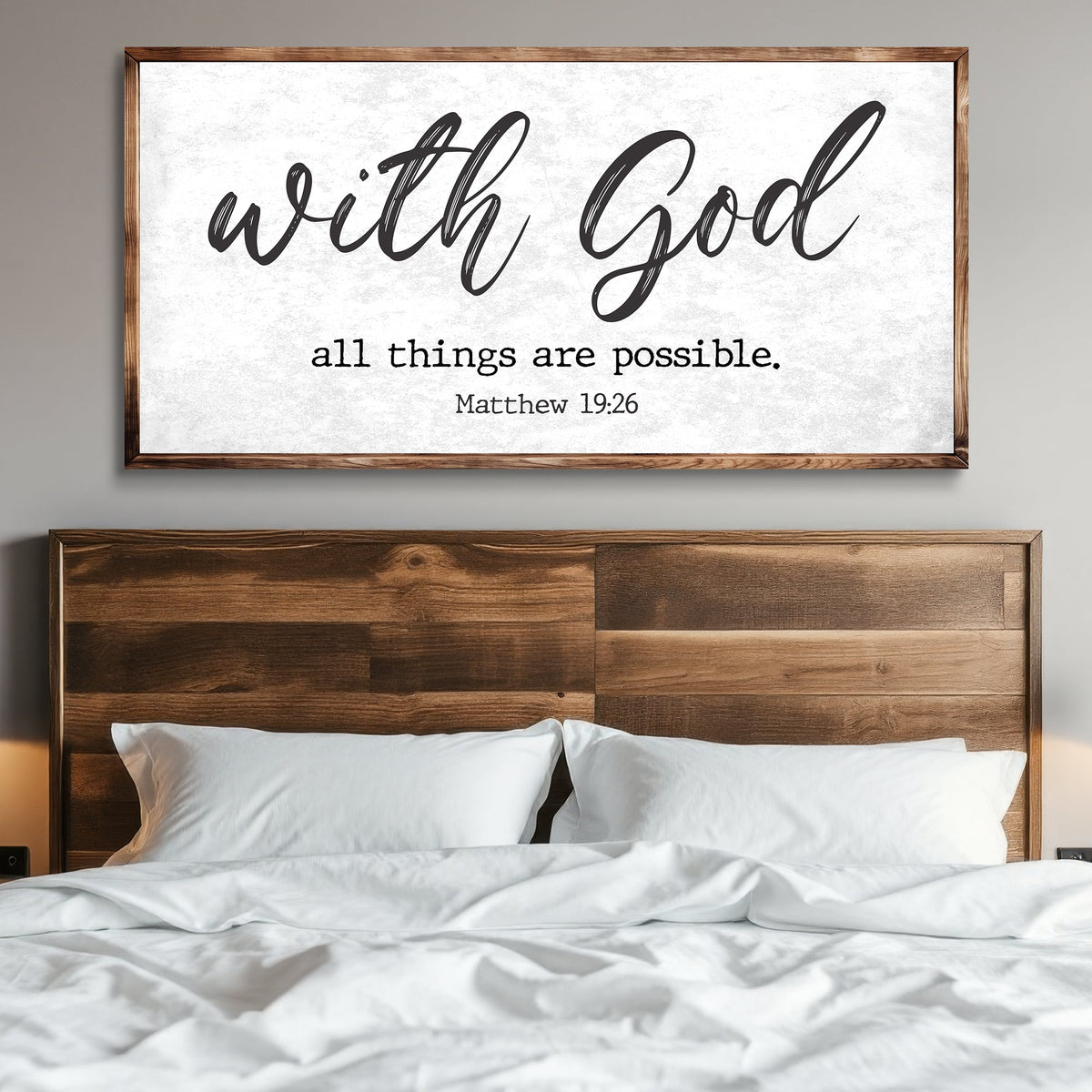 Matthew 19:26 - With God All Things Are Possible Faith Sign by Tailored Canvases