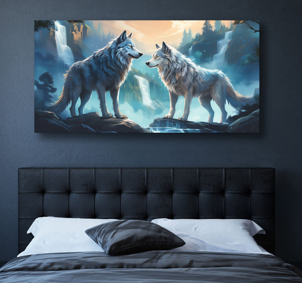 3D Wolves Wall Art IV canvas by Tailored Canvases