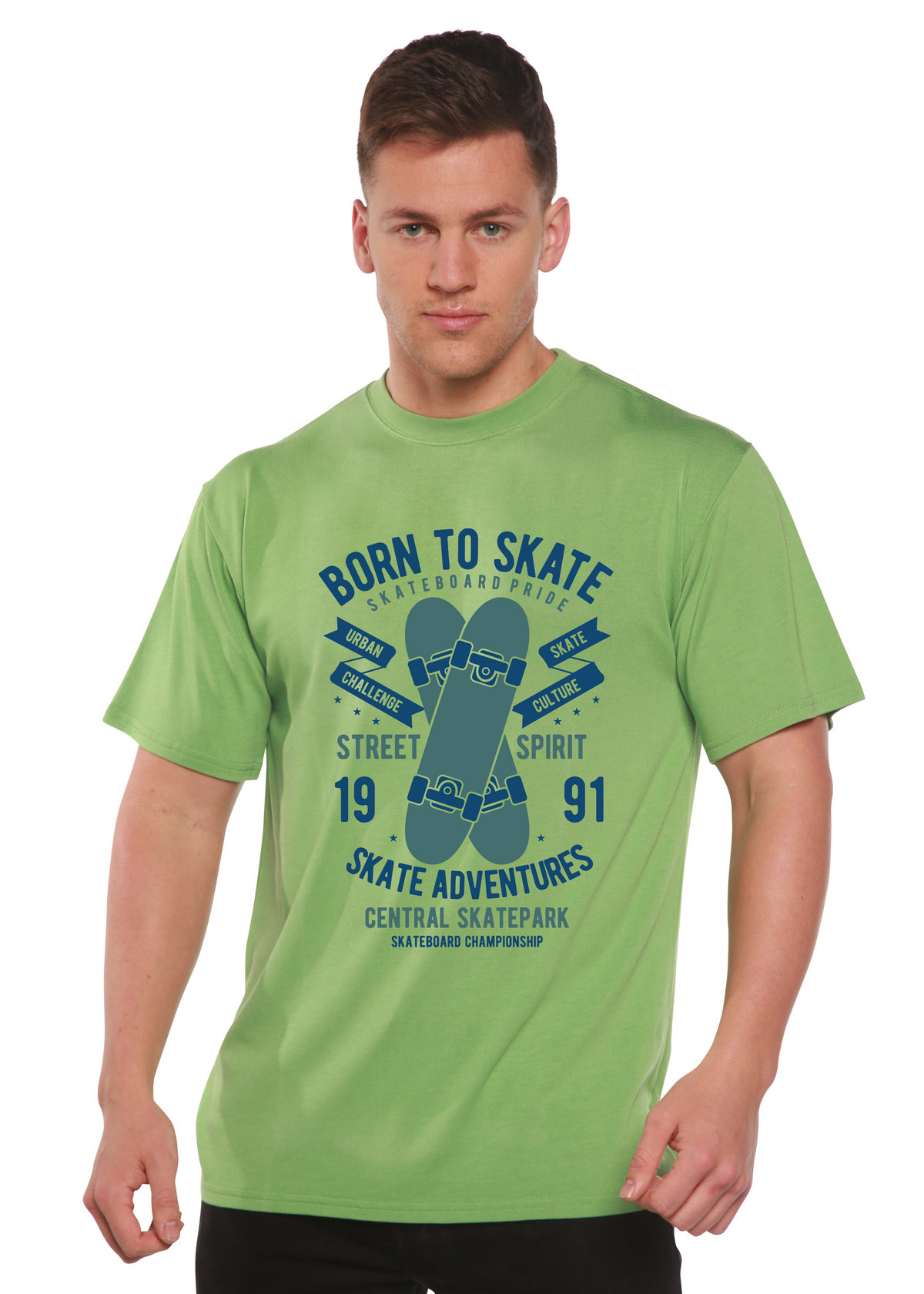 Born to Skate men's bamboo graphic T-shirt – view 3