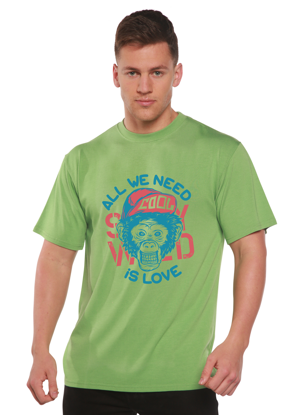 All We Need Is Love men's bamboo graphic T-shirt – view 3