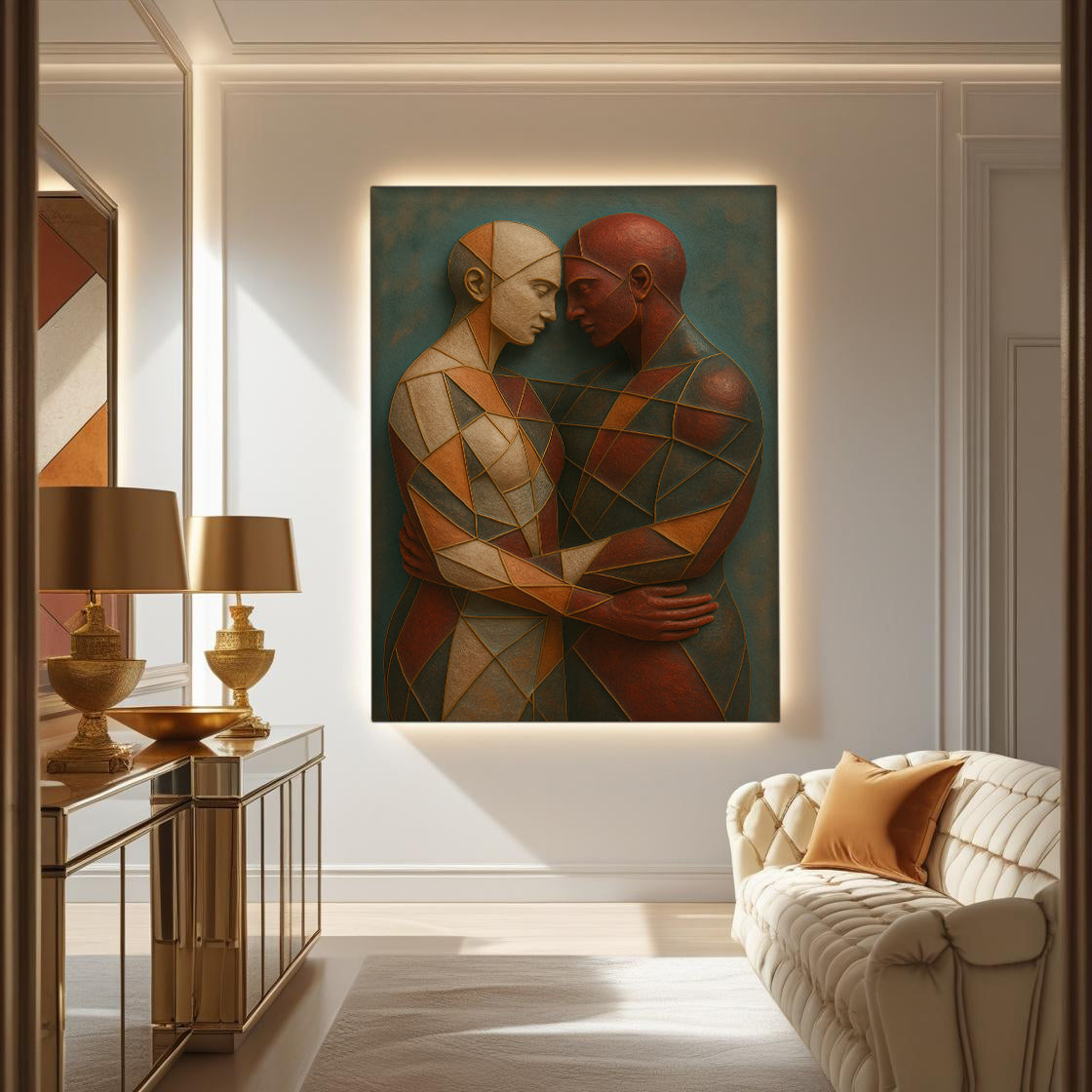 Embrace of Geometry Abstract Wall Art III by Tailored Canvases