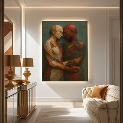 Embrace of Geometry Abstract Wall Art III by Tailored Canvases