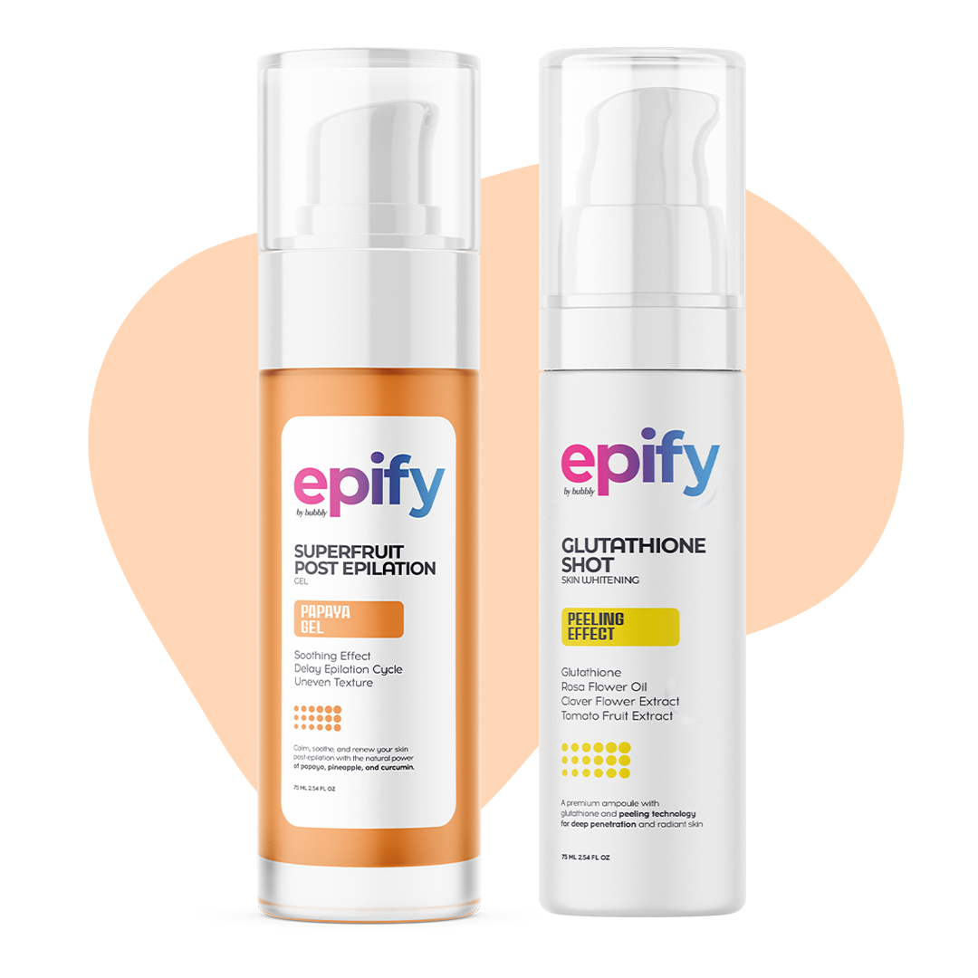 Epify Radiant Glow Face Care Set, Glutathione Shot &amp; Superfruit Papaya Gel, 2-Step Face Routine by Beauty Care Bag