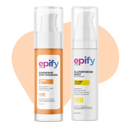 Epify Radiant Glow Face Care Set, Glutathione Shot &amp; Superfruit Papaya Gel, 2-Step Face Routine by Beauty Care Bag