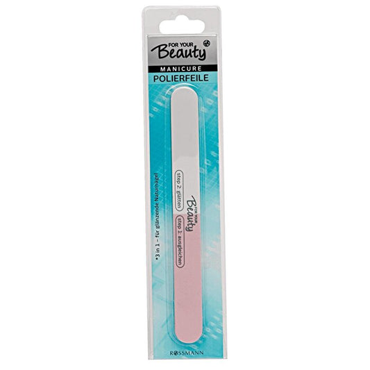 3-in-1 nail buffer with pink, white and gray surfaces from Beauty Care Bag, view 2