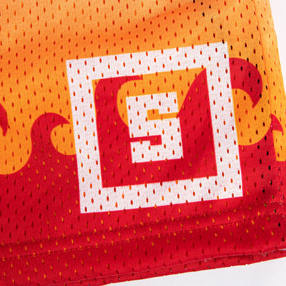 Flame Pillar anime mesh shorts – view 2