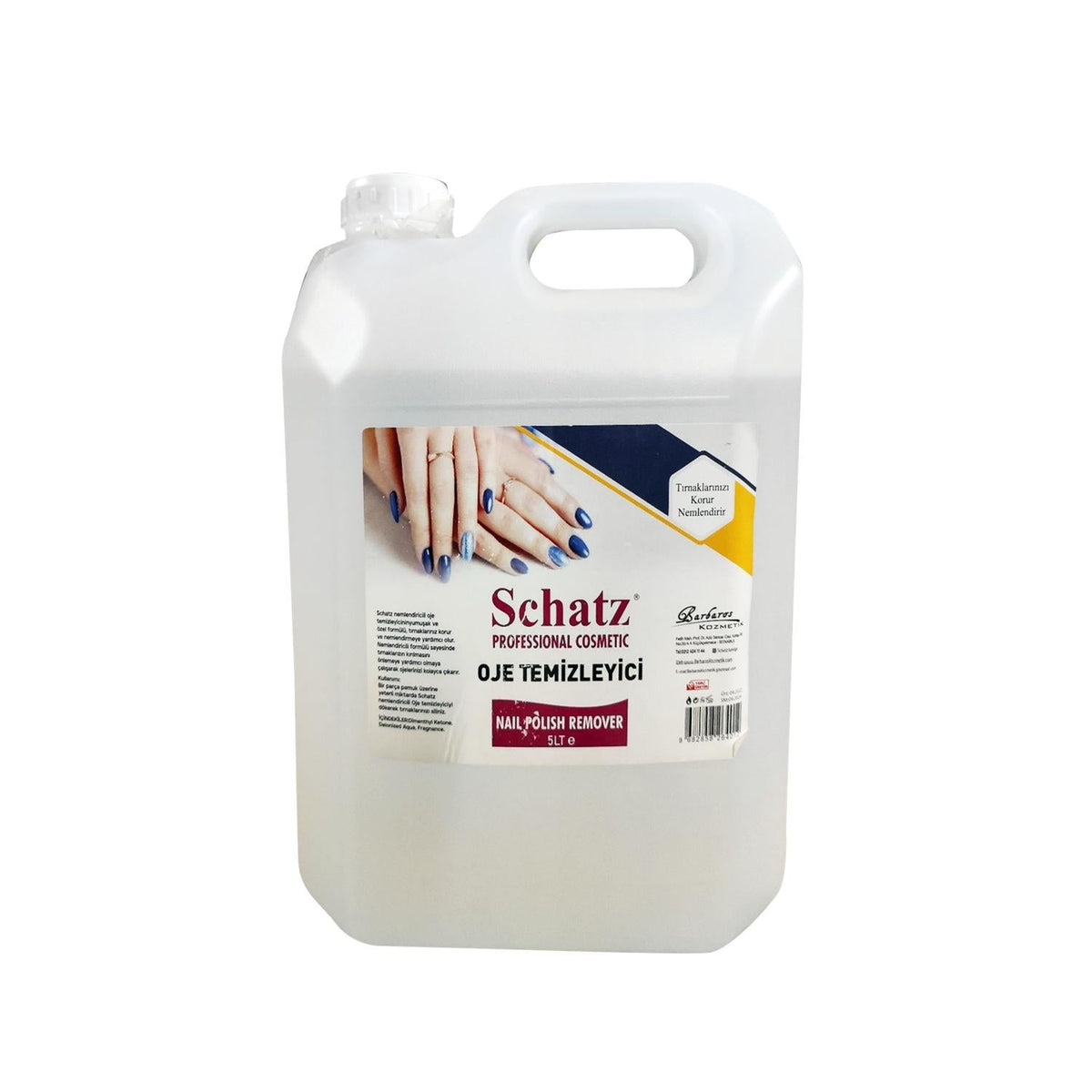 Schatz 5000ml Bulk Nail Polish Remover Liquid - Large Capacity Salon Grade Polish Remover for Heavy Users by Beauty Care Bag