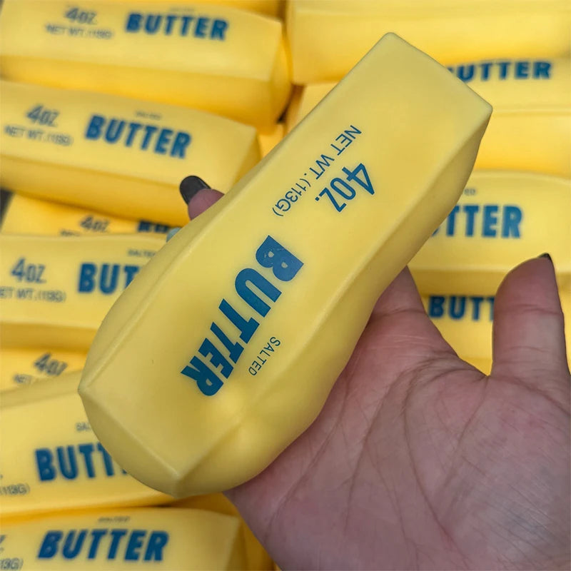 Butter Stick Squishy Stress Ball Fidget Toy Crunchy Squeeze Toy Round Blocks Filled ASMR Anti Stress Release Hand Relax Gift Toy by Torqelo.com