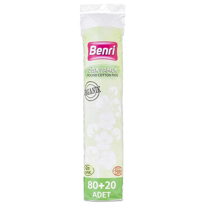 Benri Organic Makeup Remover Cotton Pads 100 Count by Beauty Care Bag