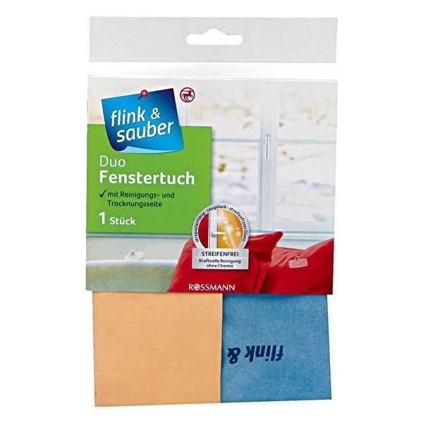 Flink & Sauber Microfiber Glass Cleaning Cloth - Dual-Sided, Washable, 13.78 x 15.75 inches by Beauty Care Bag