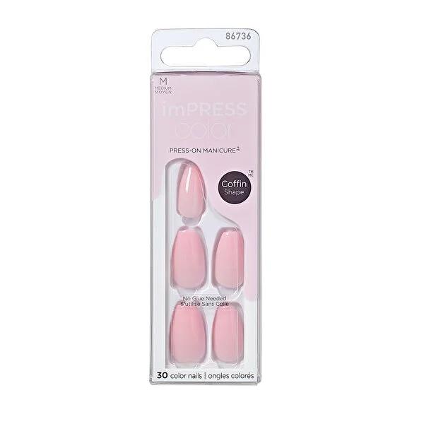 Impress Color self-adhesive press-on nails, Medium Pink Dream
