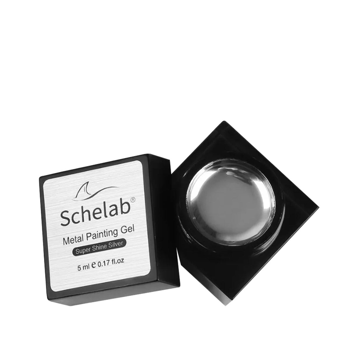 Schelab Nail Art Gel - Metallic Silver 5ml - Professional Nail Decoration Gel for Artistic Designs by Beauty Care Bag
