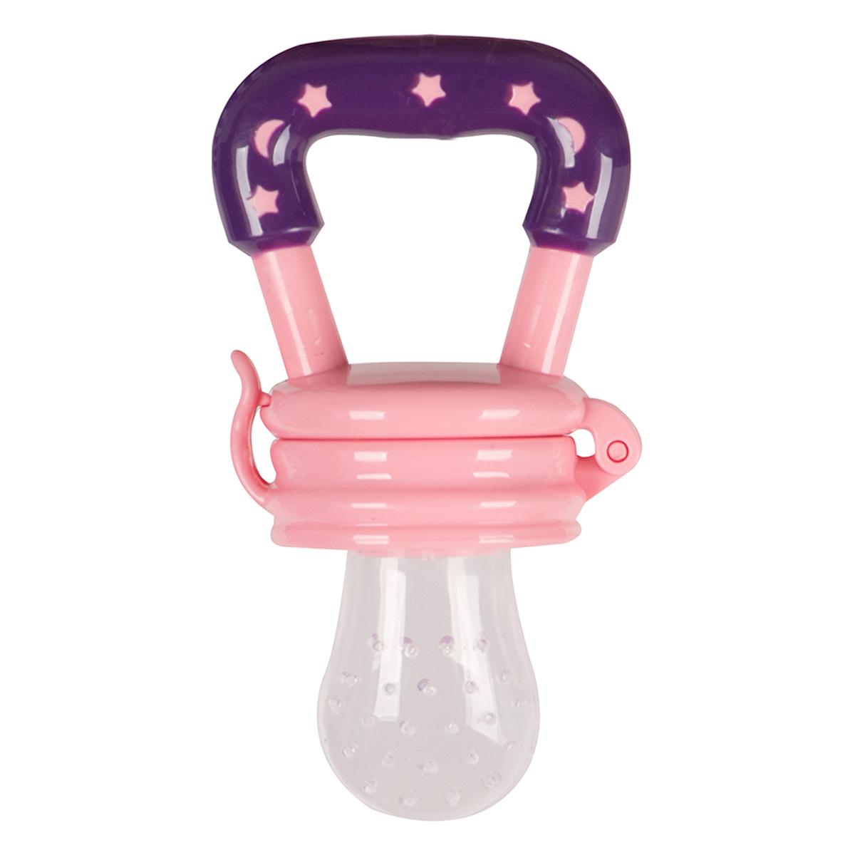Sevi Bebe Silicone Baby Fruit Feeder & Teether: Safe Introduction to Fruit, Soothes Teething Pain - Pink, EN14372 Compliant by Beauty Care Bag