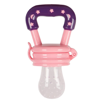 Sevi Bebe Silicone Baby Fruit Feeder & Teether: Safe Introduction to Fruit, Soothes Teething Pain - Pink, EN14372 Compliant by Beauty Care Bag