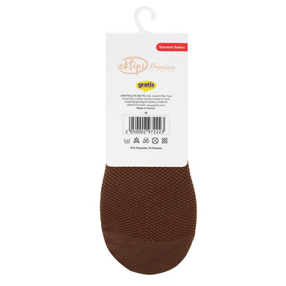 Eklips Premium Micro No-Show Socks Invisible Fit Brown 2-Pack by Beauty Care Bag