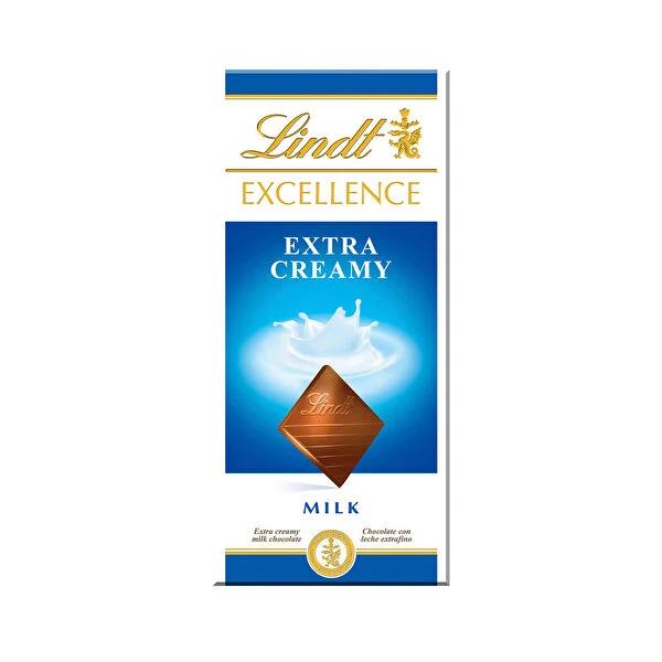 Lindt Excellence Milk Extra Creamy Chocolate Bar - Rich & Creamy 100g Premium Milk Chocolate by Beauty Care Bag