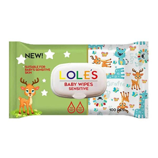Lole's Baby Wipes Sensitive Skin - Gentle, Natural, and Hypoallergenic for Newborn Care - 100 Count by Beauty Care Bag