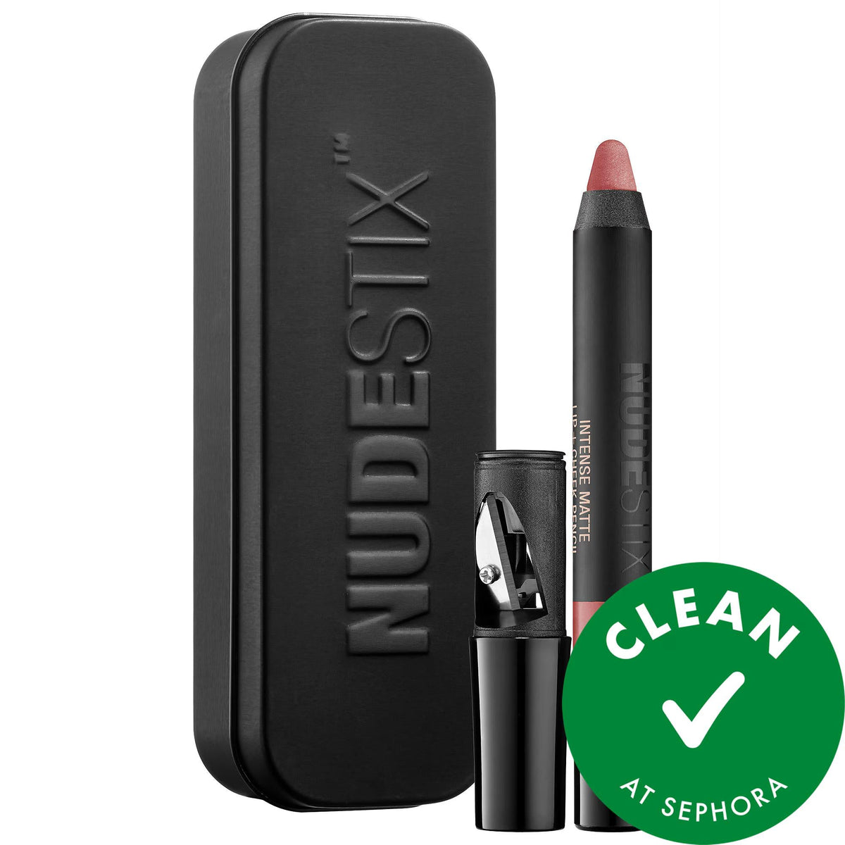 Nudestix Intense Matte Lip + Cheek Color Pencil: Longwearing, Paraben-Free Lipstick & Blush for Clean Beauty - Multi-Use Makeup Perfection by Beauty Care Bag
