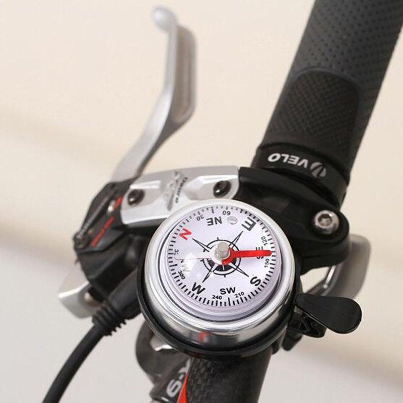 Stevvex aluminum bicycle bell with compass, view 2