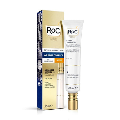 RoC Retinol Correxion: Anti-Wrinkle Day Cream SPF 30 - Reduce Wrinkles, Protect & Hydrate for Youthful Skin by Beauty Care Bag