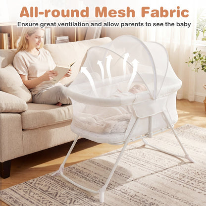 Foldable bedside baby bassinet with mesh sides by GBruno Store, view 8