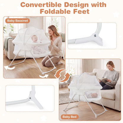 Foldable bedside baby bassinet with mesh sides by GBruno Store, view 7