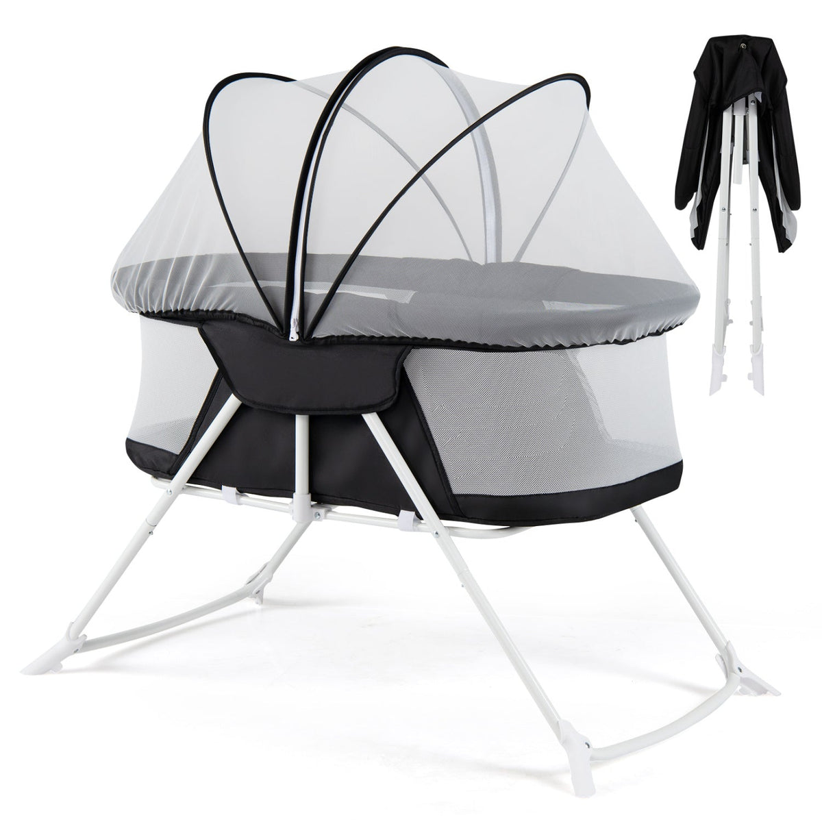 2-in-1 rocking baby bassinet with breathable mesh by GBruno Store, view 19