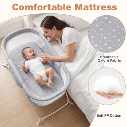 Foldable bedside baby bassinet with mesh sides by GBruno Store, view 16
