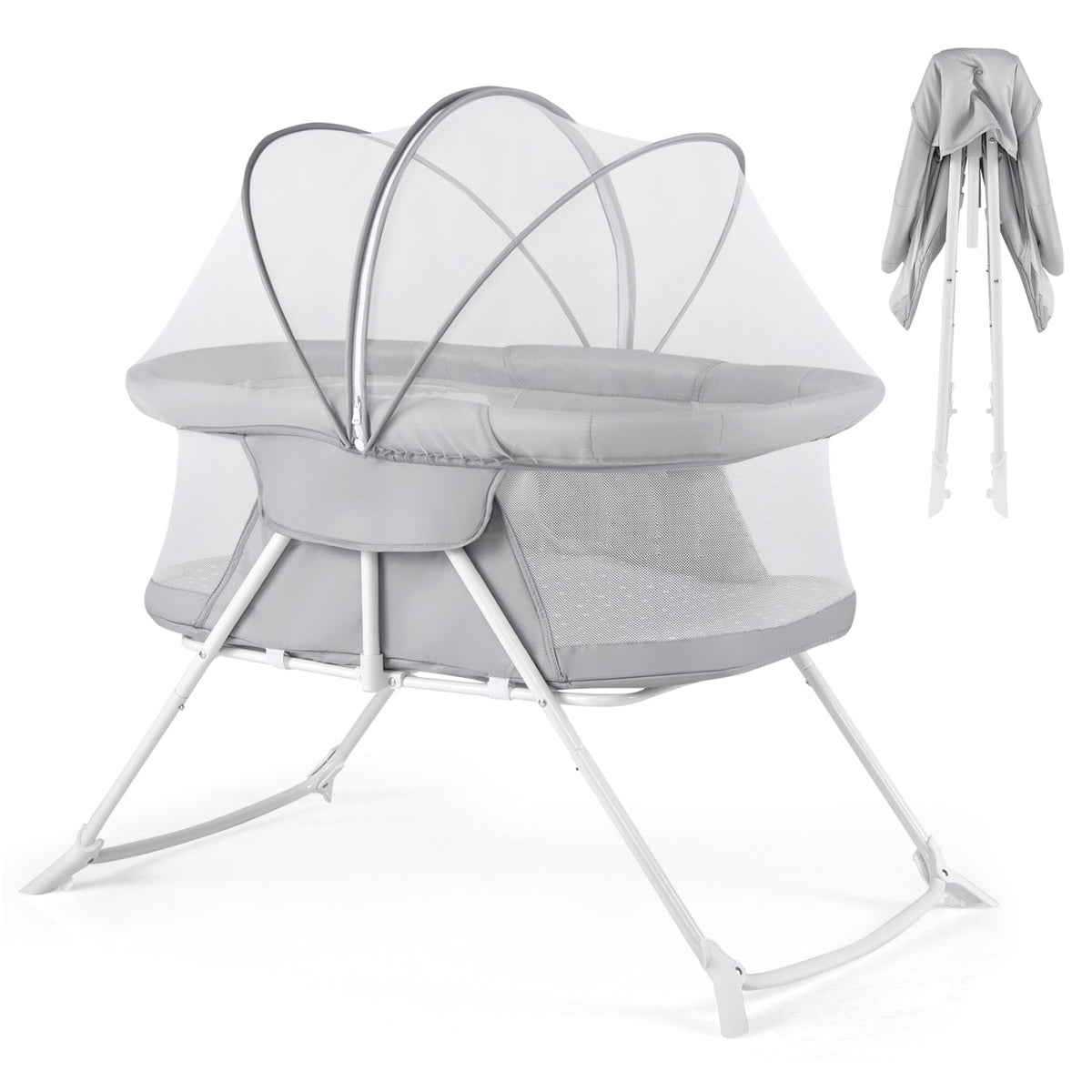 Foldable bedside baby bassinet with mesh sides by GBruno Store, view 12