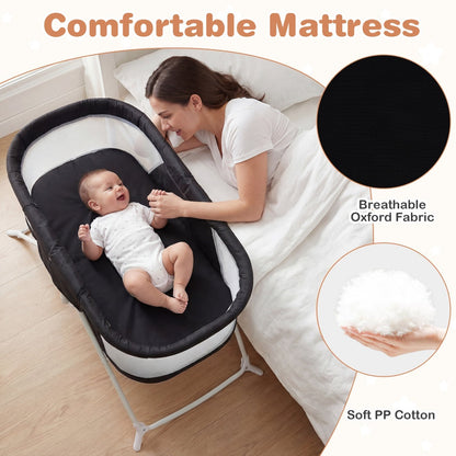 Foldable bedside baby bassinet with mesh sides by GBruno Store, view 23