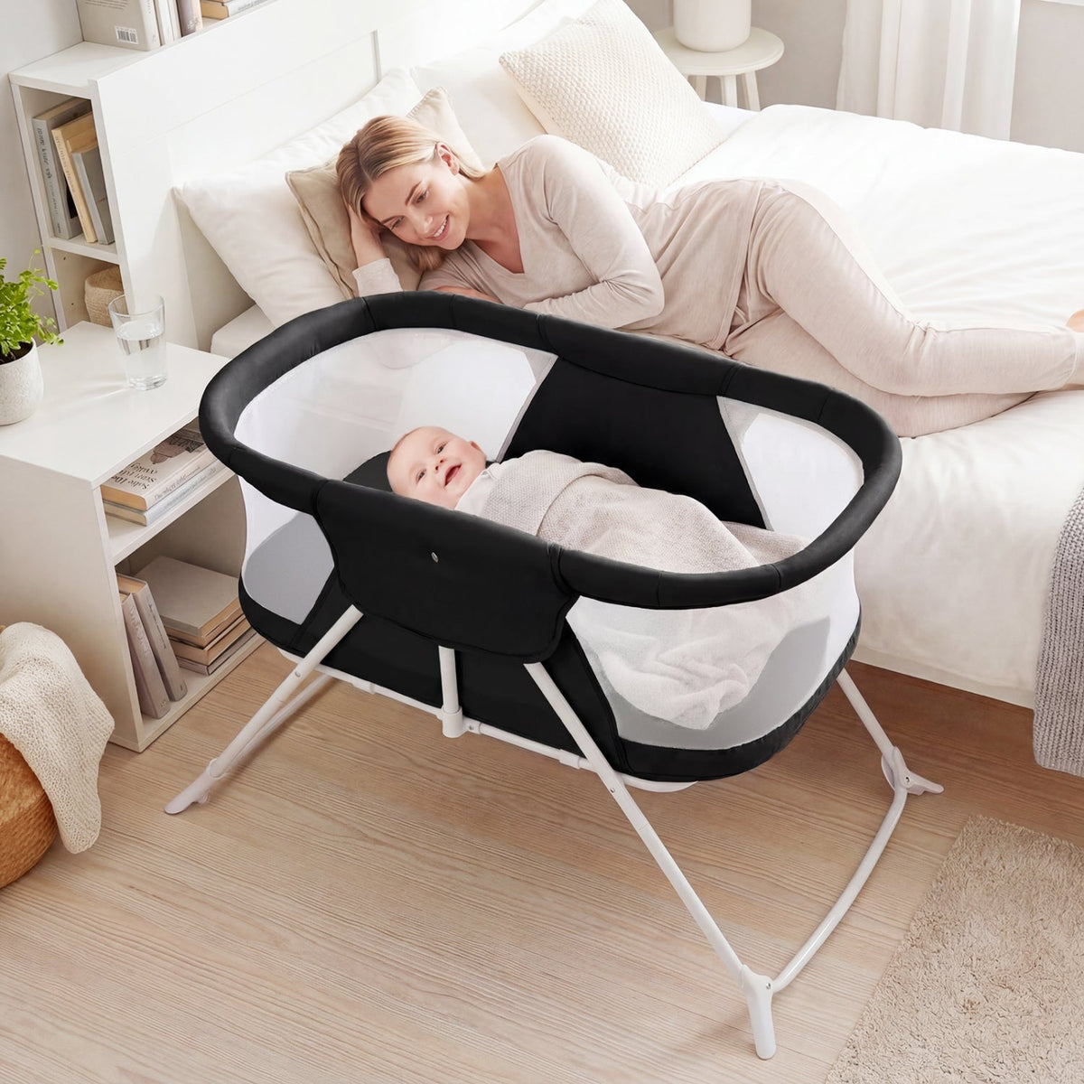 2-in-1 rocking baby bassinet with breathable mesh by GBruno Store, view 18