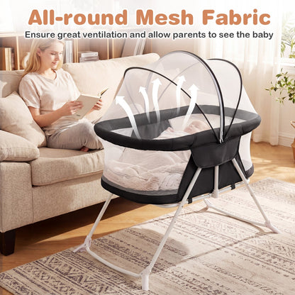2-in-1 rocking baby bassinet with breathable mesh by GBruno Store, view 22